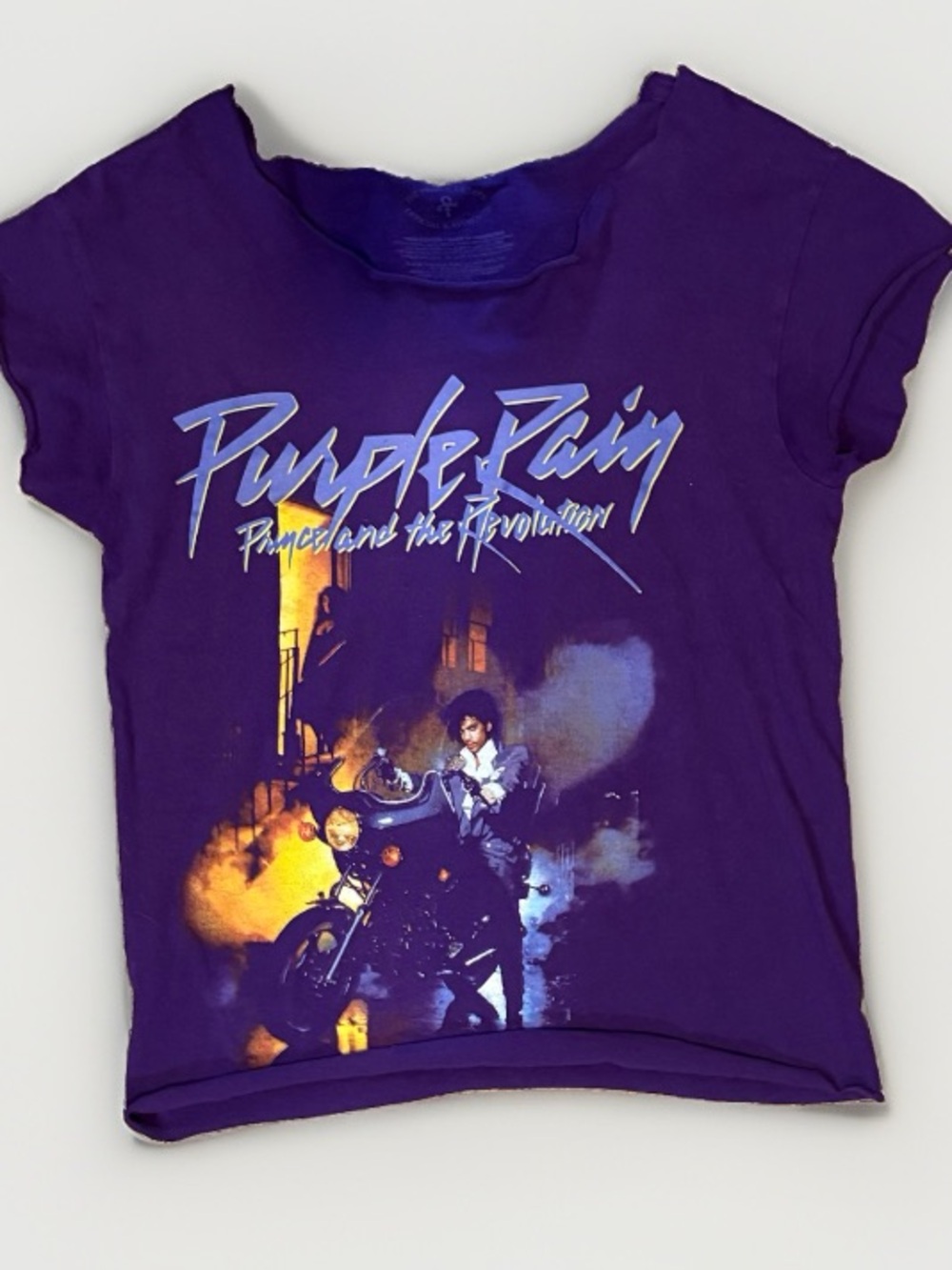 Prince Purple Rain T Shirt Small Custom Off Shoulder Purple Graphic Band Tee